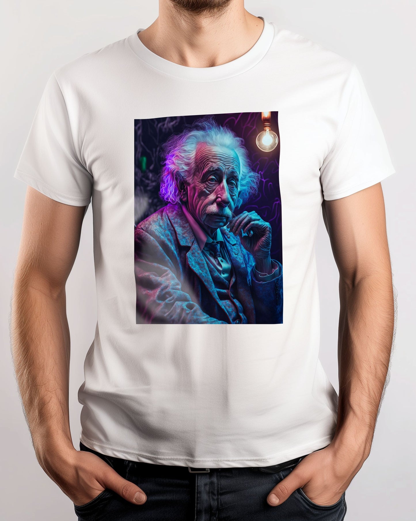 Albert Einstein Cyber Punk Style - @WpapArtist