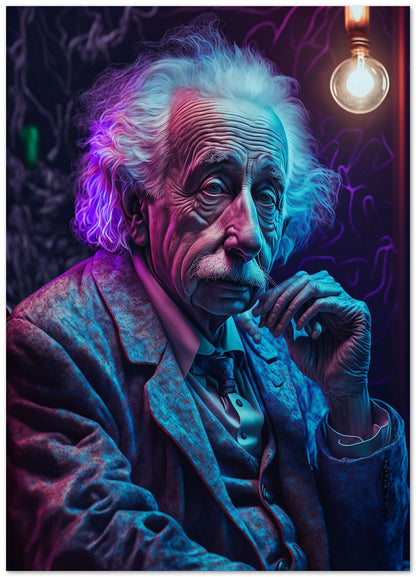 Albert Einstein Cyber Punk Style - @WpapArtist