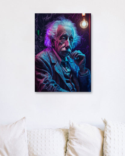 Albert Einstein Cyber Punk Style - @WpapArtist