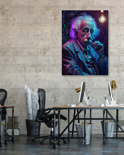 Albert Einstein Cyber Punk Style - @WpapArtist