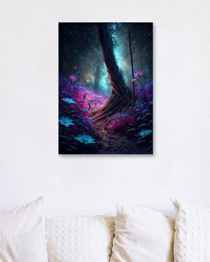 Majesty Fantasy Forest Teal Purple - @WpapArtist