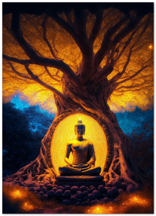 Buddha Meditation in bodhy tree - @WpapArtist