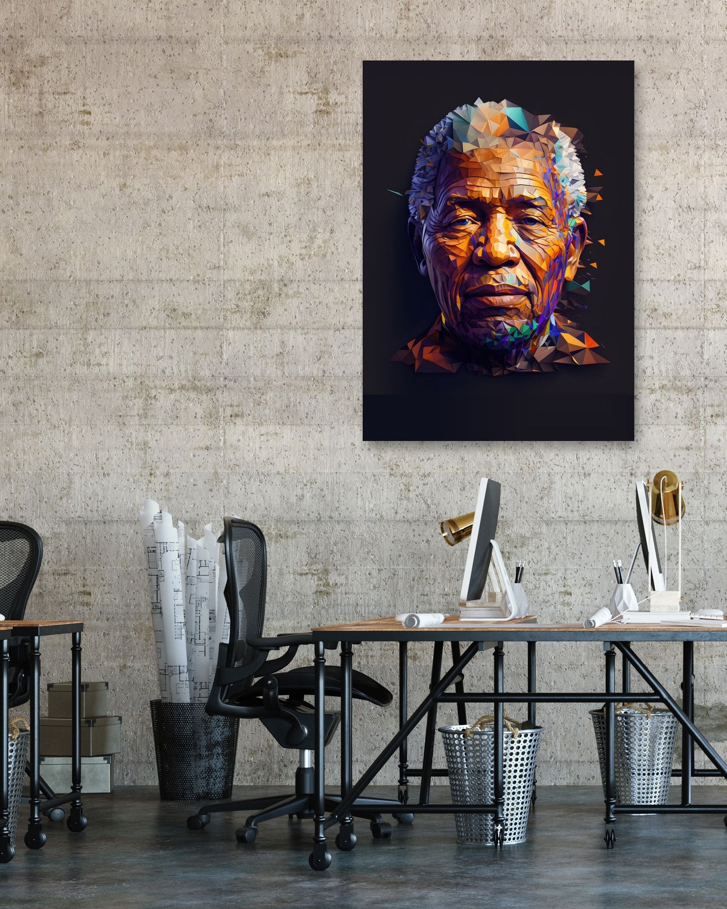 Low poly Nelson Mandela - @WpapArtist