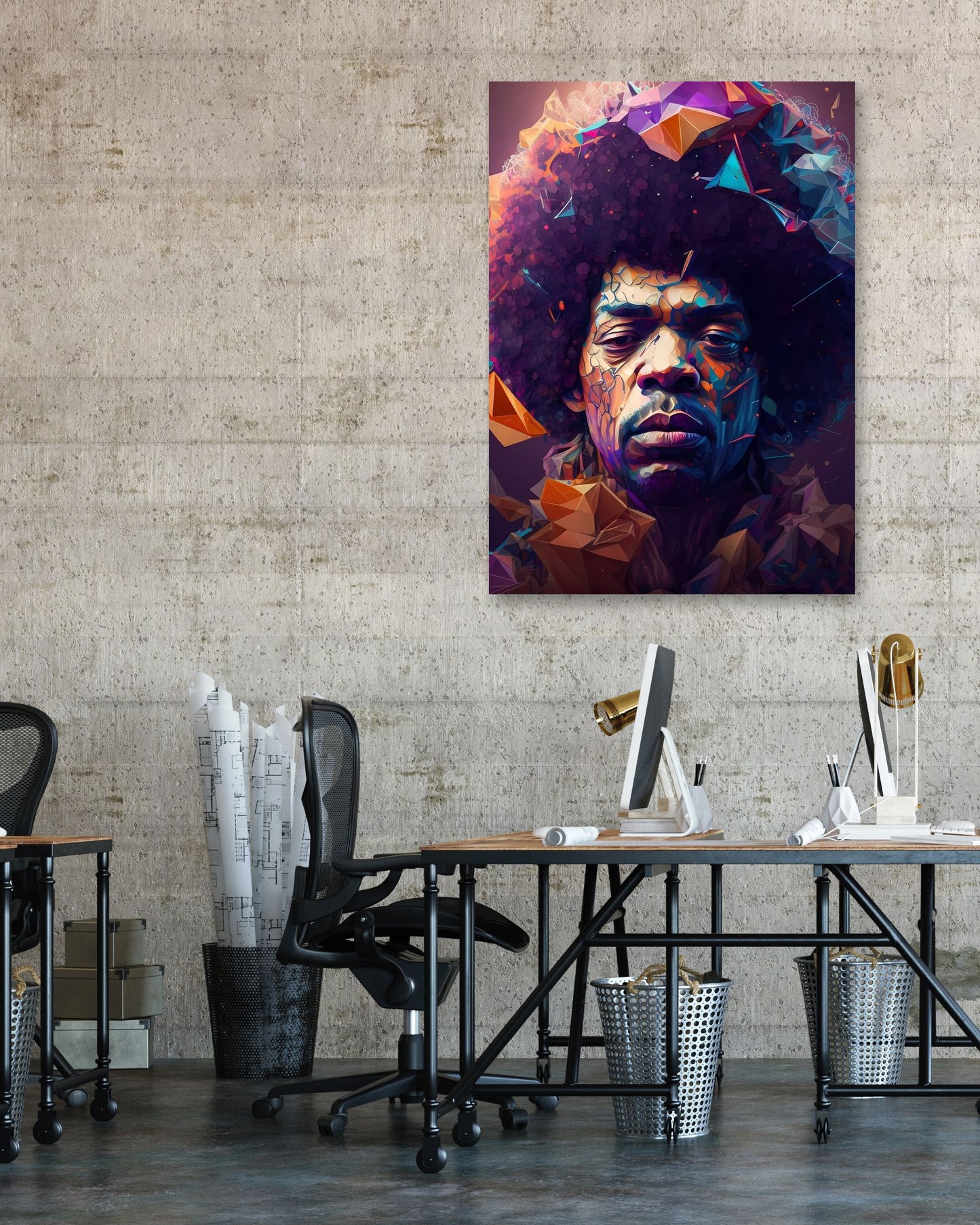 Jimi Hendrix Low poly - @WpapArtist