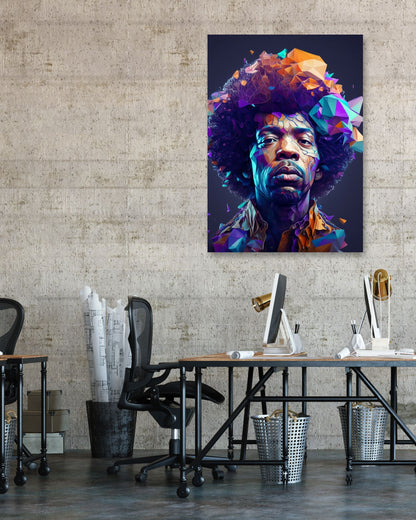 Jimi Hendrix Afro Vivid Color - @WpapArtist