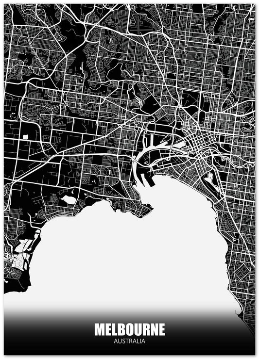 Melbourne Australia Dark Negative Maps - @ZakeDjelevic