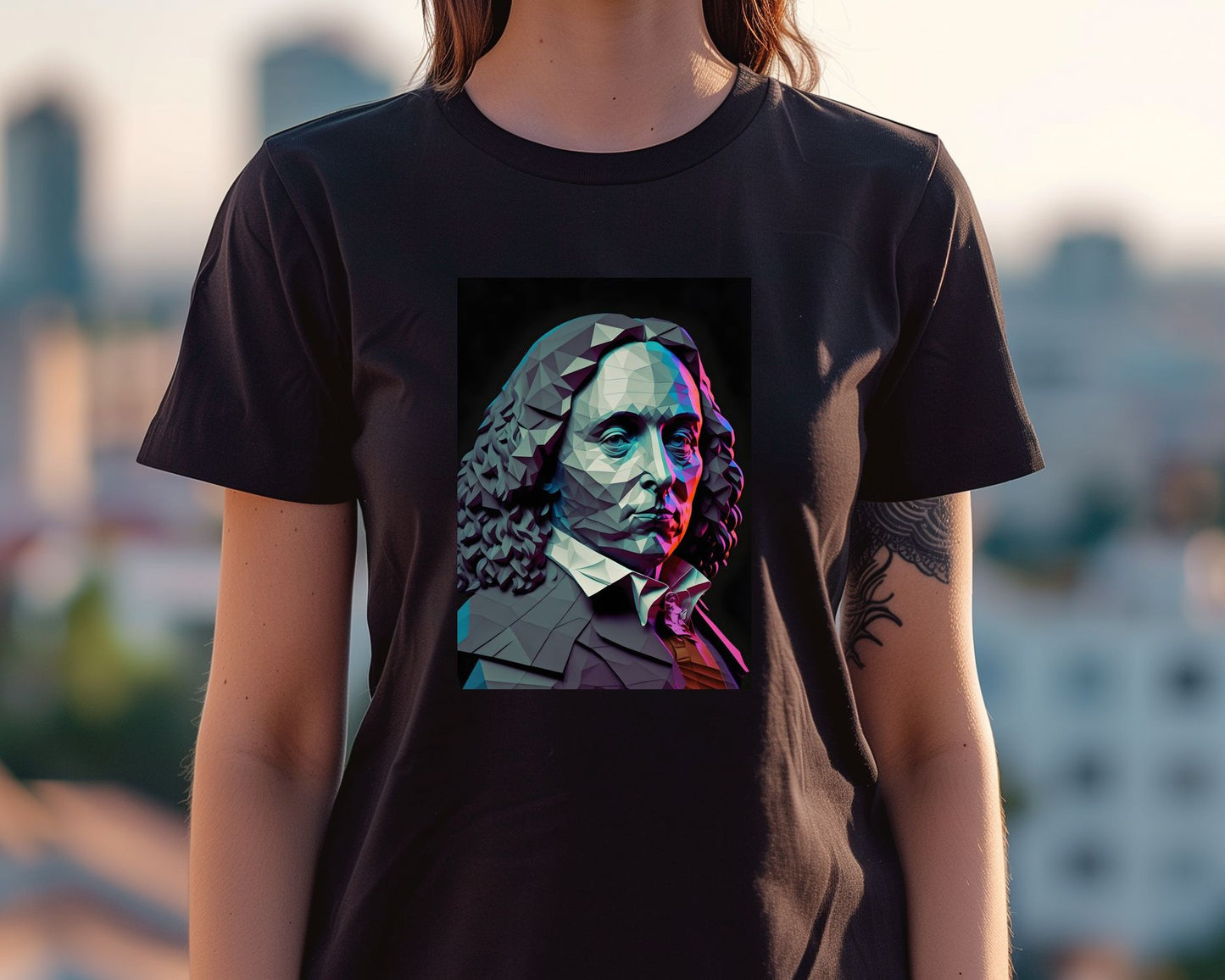 Blaise Pascal Black and White Low Poly - @WpapArtist