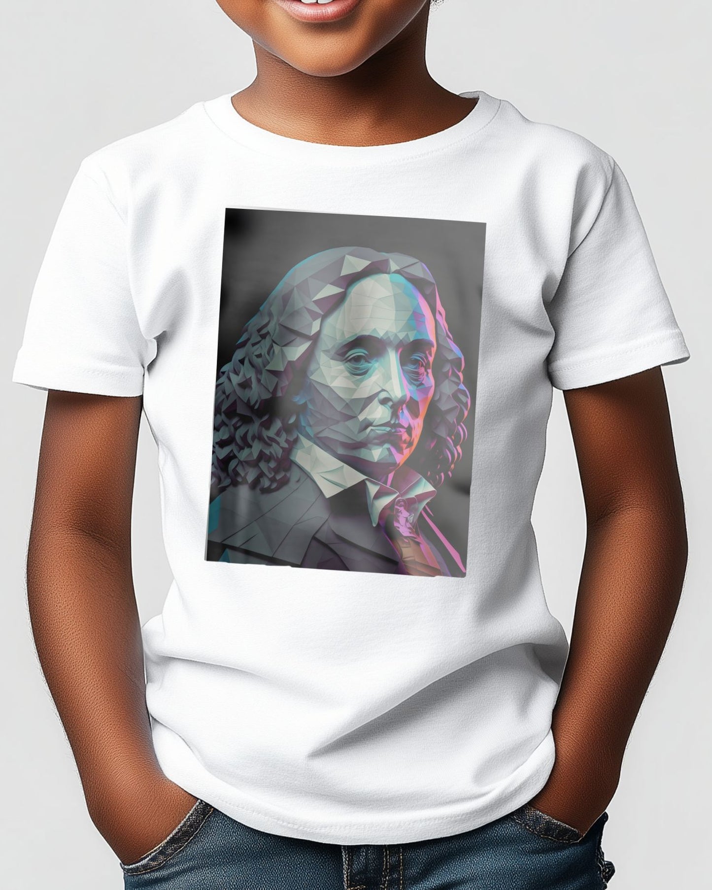 Blaise Pascal Black and White Low Poly - @WpapArtist