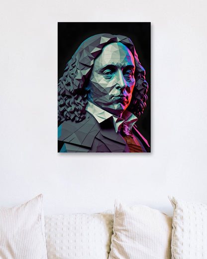 Blaise Pascal Black and White Low Poly - @WpapArtist