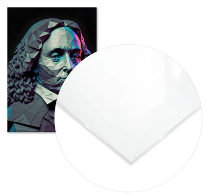 Blaise Pascal Black and White Low Poly - @WpapArtist