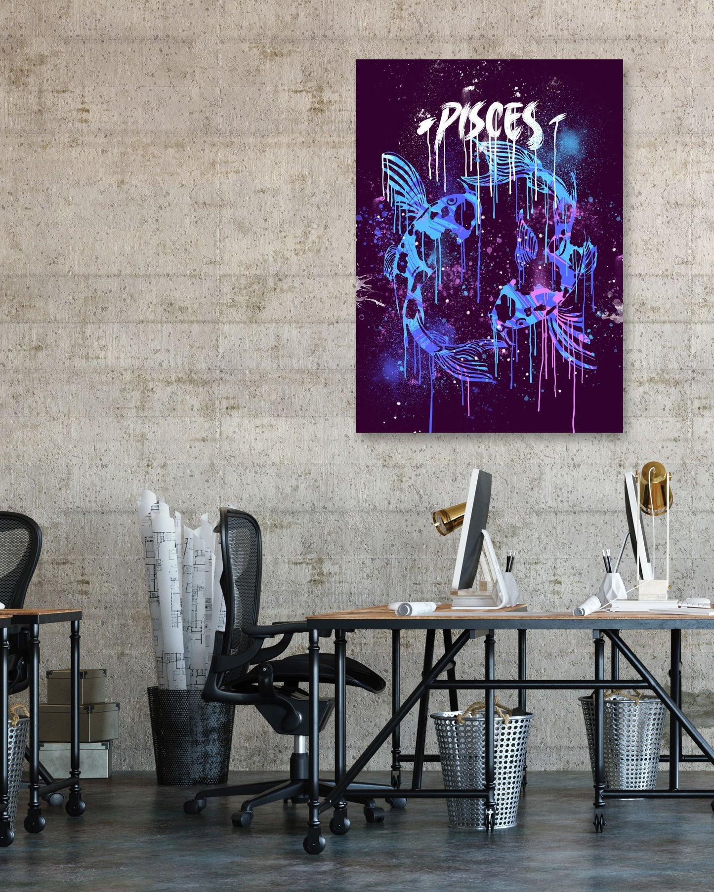 PISCES ABSTRACT PAINTING - @RAMRAMCLUB