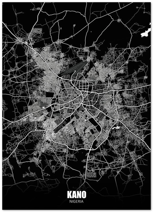 Kano Nigeria Dark Negative Map - @ZakeDjelevic