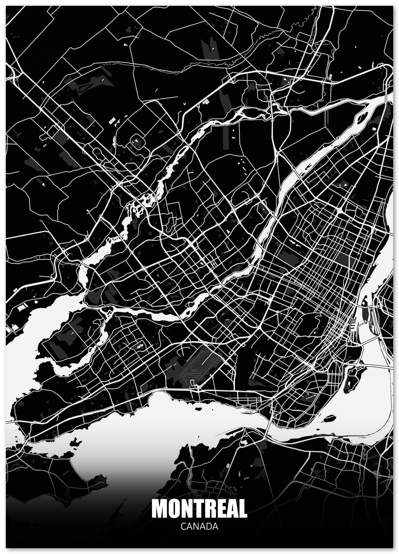 Montreal Canada Dark Negative Maps - @ZakeDjelevic