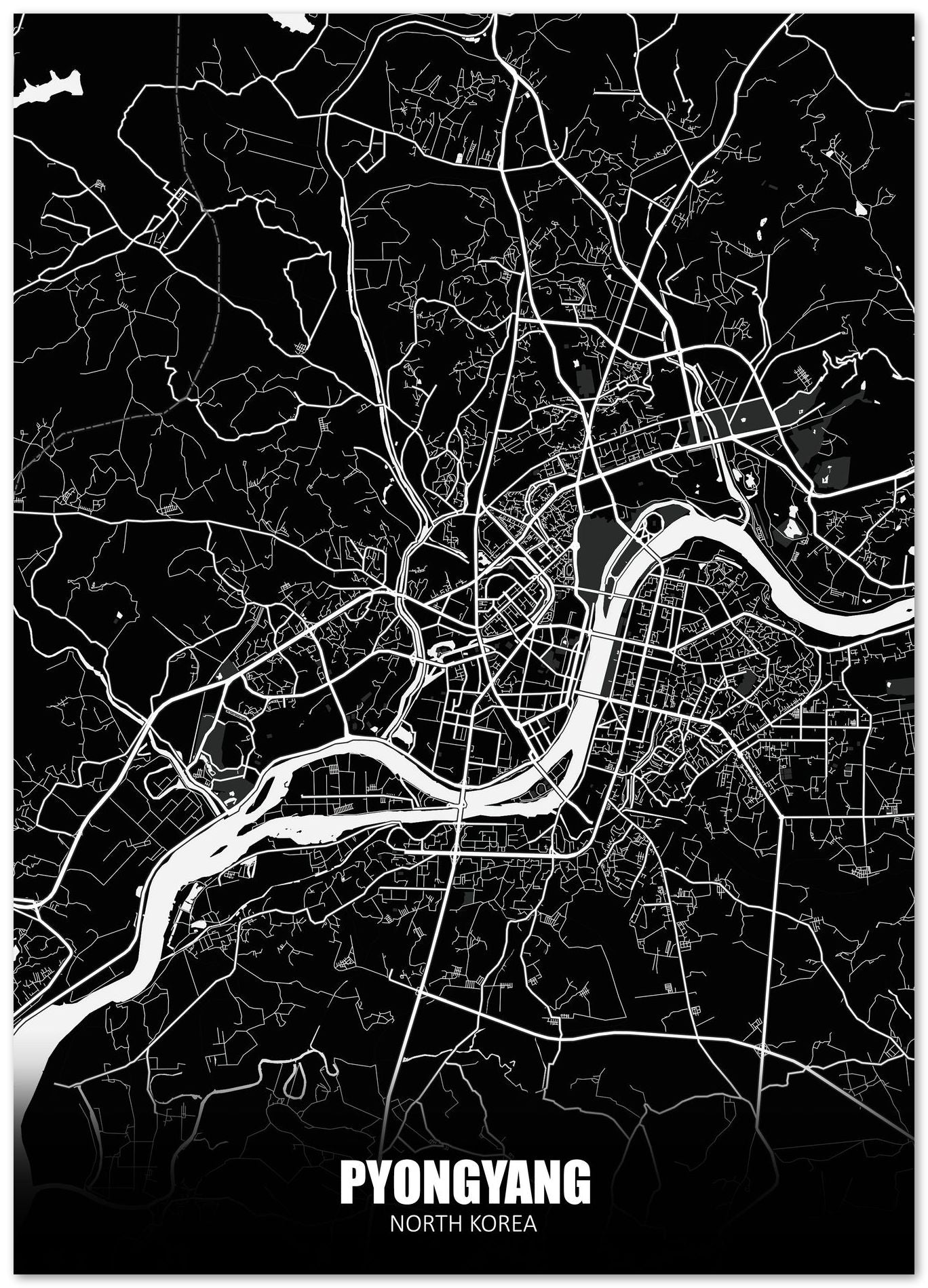 Pyongyang North Korea Dark Negative Maps - @ZakeDjelevic