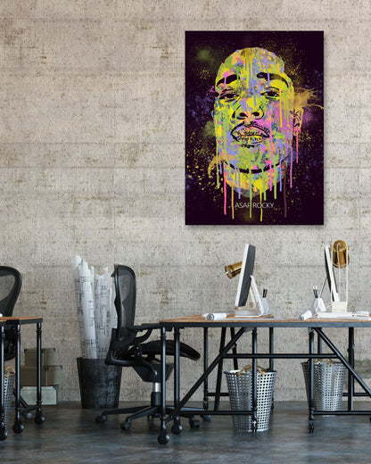 A$AP ROCKY HIP HOP RAPPER ABSTRACT PAINTING - @RAMRAMCLUB