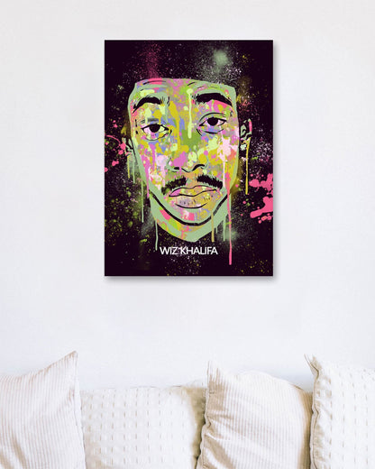 WIZ KHALIFA HIPHOP RAPPER ABSTRACT PAINTING - @RAMRAMCLUB