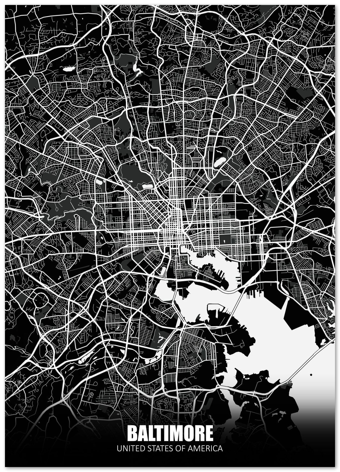 Baltimore USA Dark Negative Maps - @ZakeDjelevic