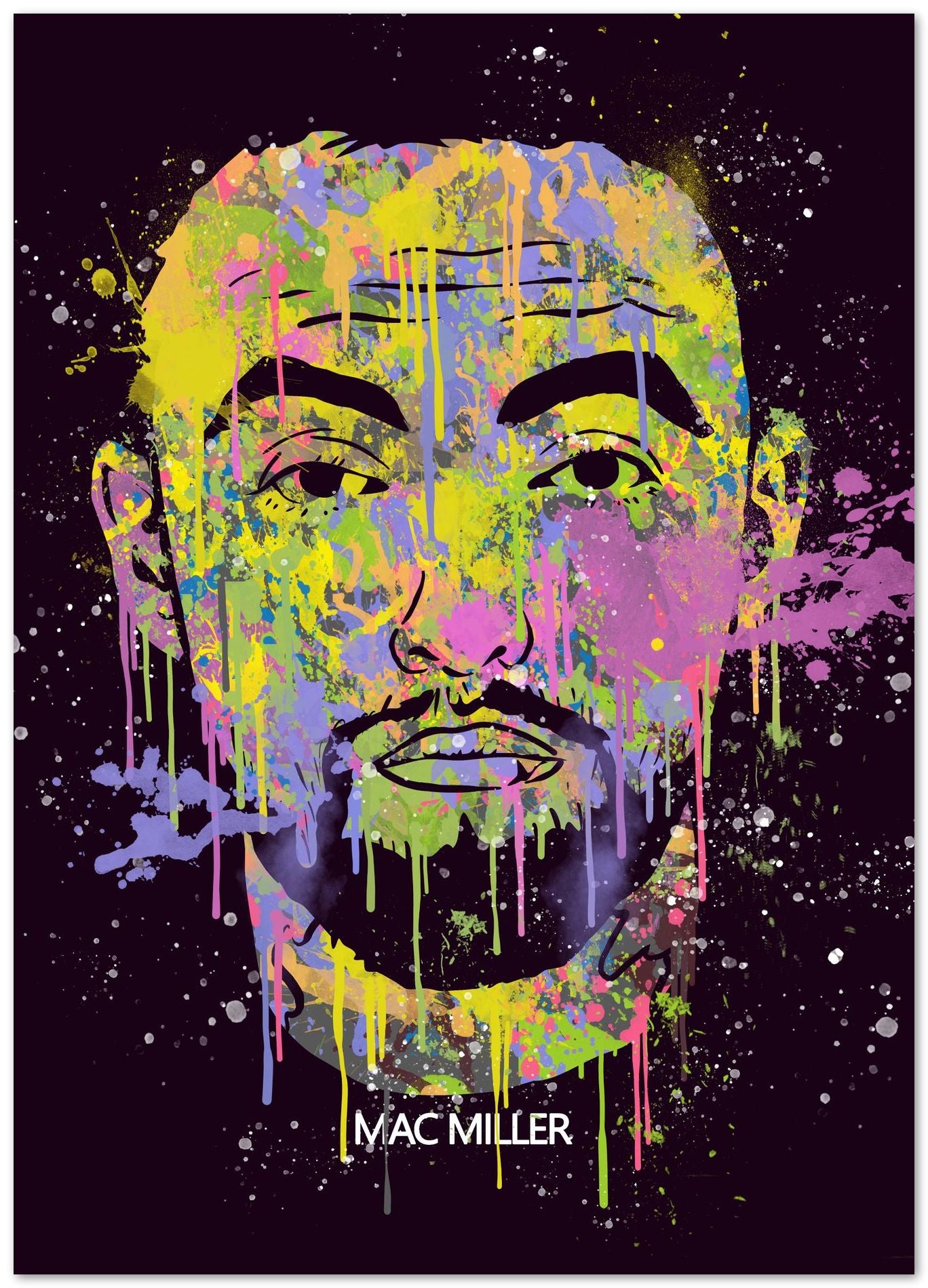 MAC MILLER HIPHOP RAPPER ABSTRACT PAINTING - @RAMRAMCLUB