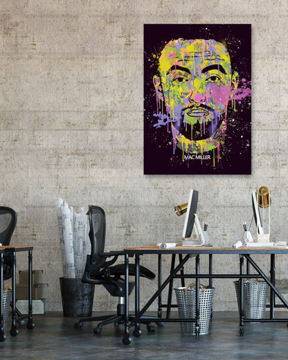 MAC MILLER HIPHOP RAPPER ABSTRACT PAINTING - @RAMRAMCLUB