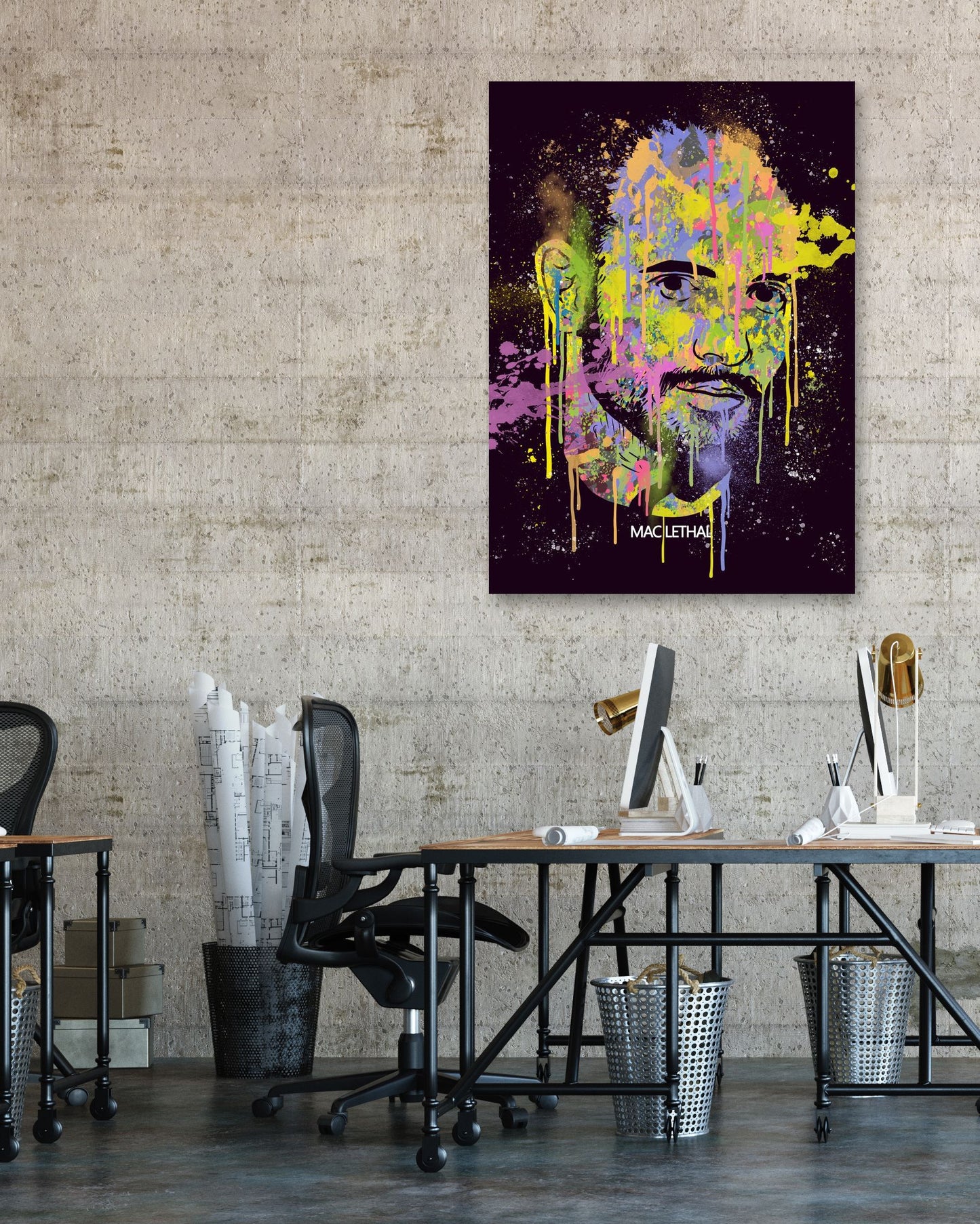 MAC LETHAL HIPHOP RAPPER ABSTRACT PAINTING - @RAMRAMCLUB