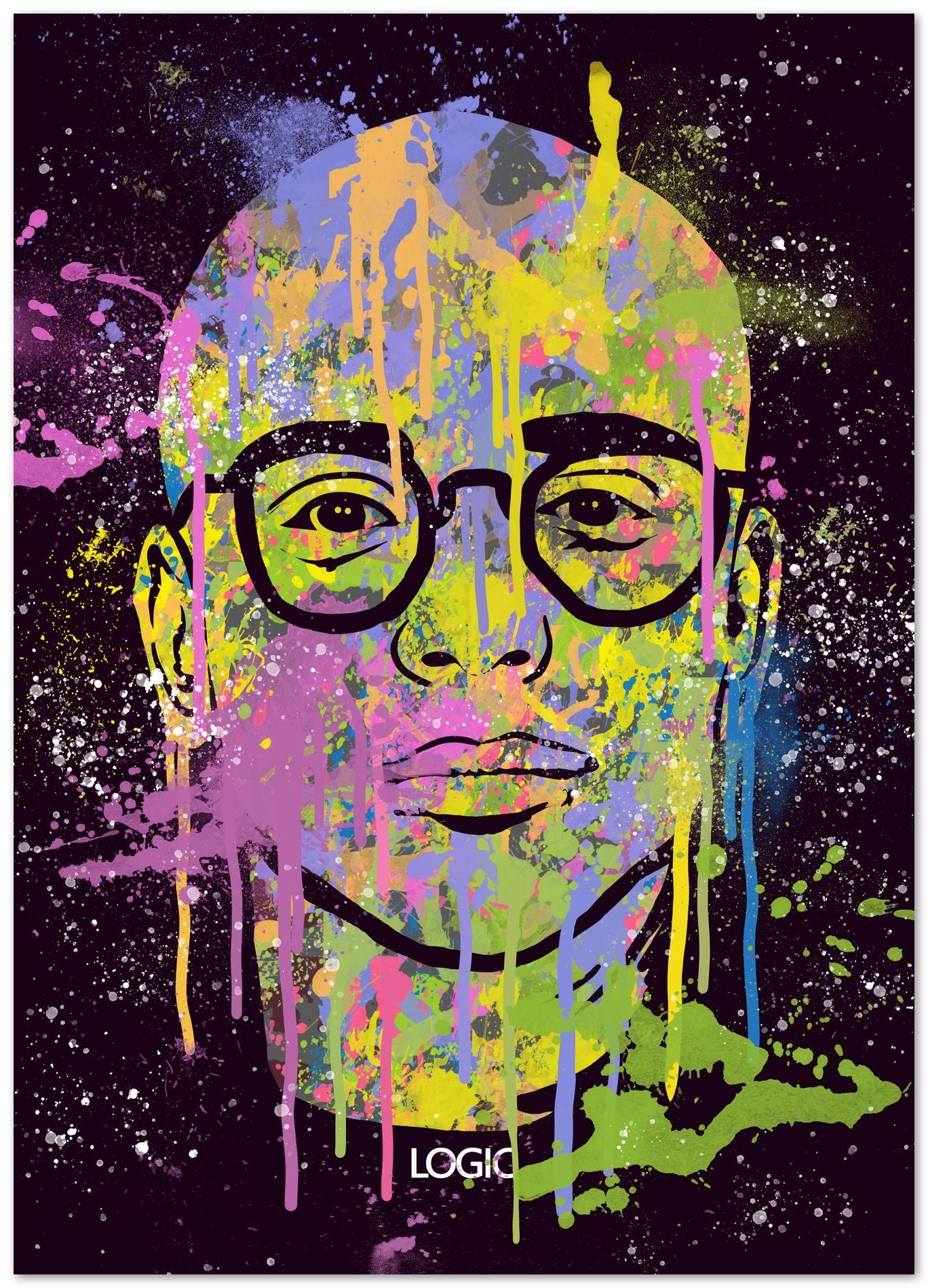 LOGIC HIPHOP RAPPER ABTSRACT PAINTING - @RAMRAMCLUB