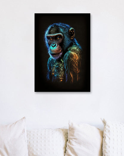 Monkey Cyber digital art - @WpapArtist