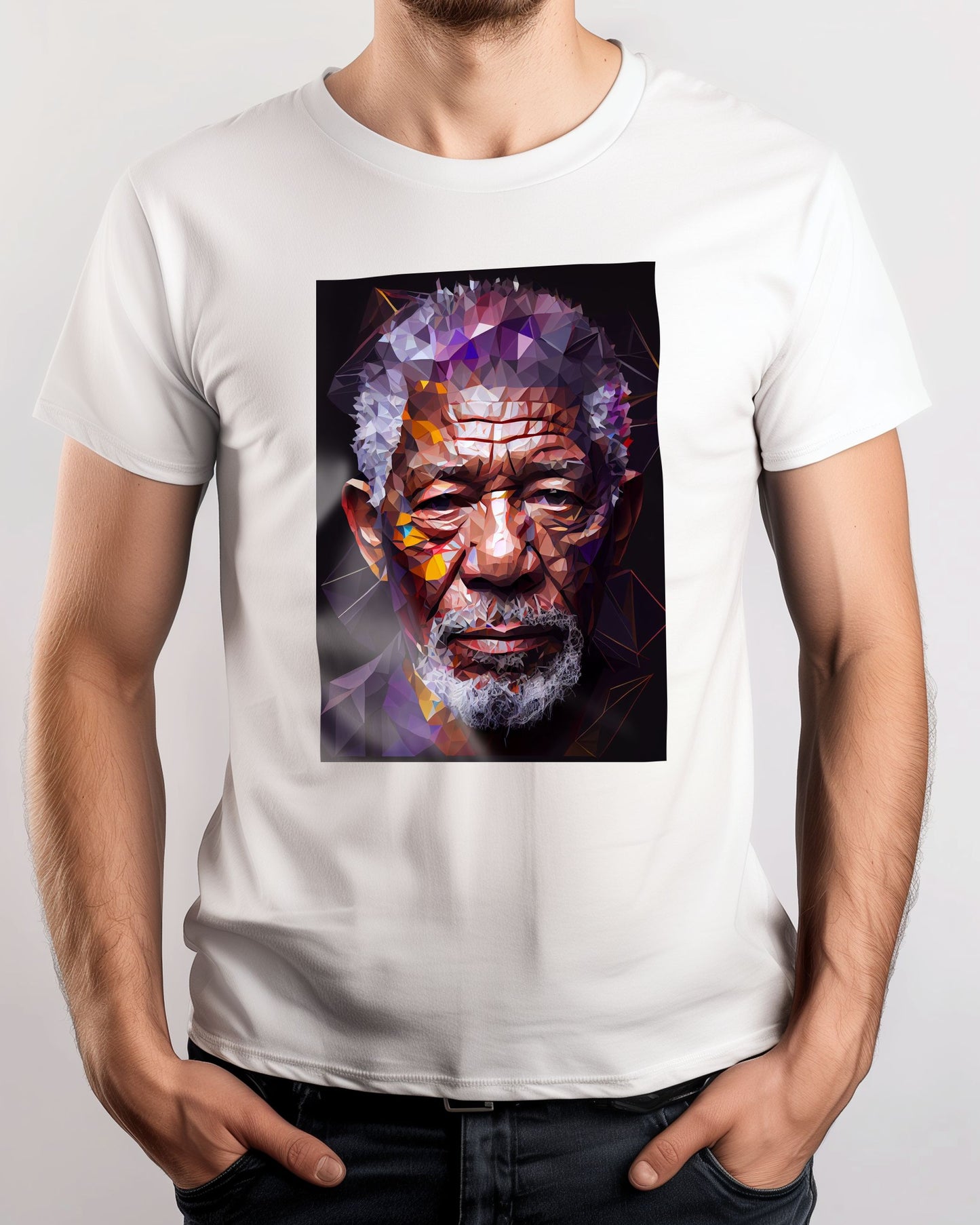 Morgan Freeman Pop Art Low Poly - @WpapArtist