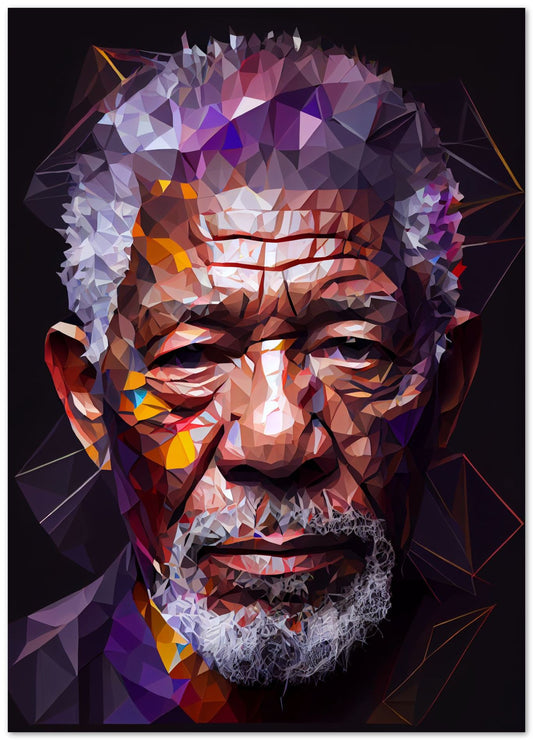 Morgan Freeman Pop Art Low Poly - @WpapArtist