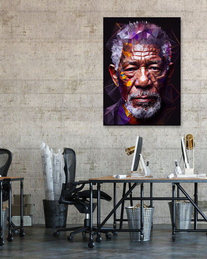 Morgan Freeman Pop Art Low Poly - @WpapArtist