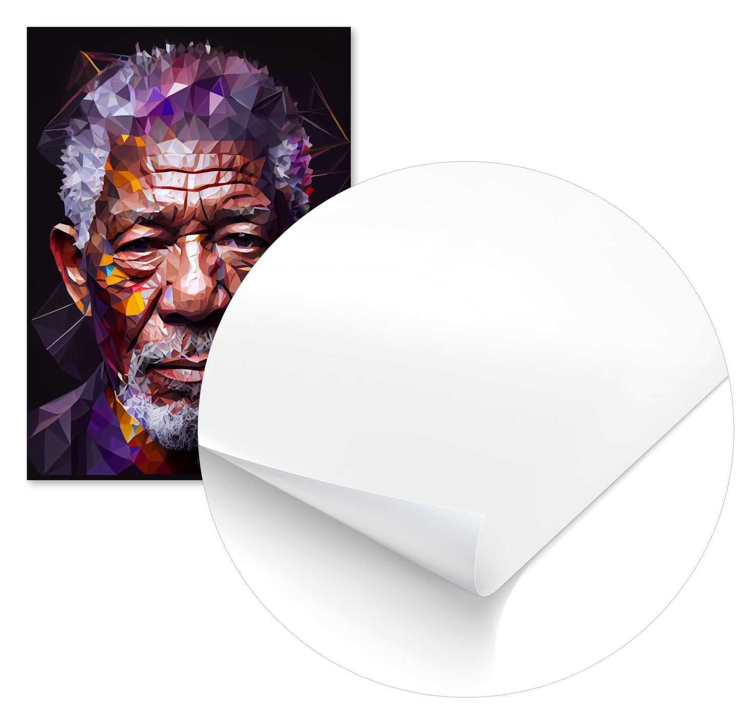 Morgan Freeman Pop Art Low Poly - @WpapArtist