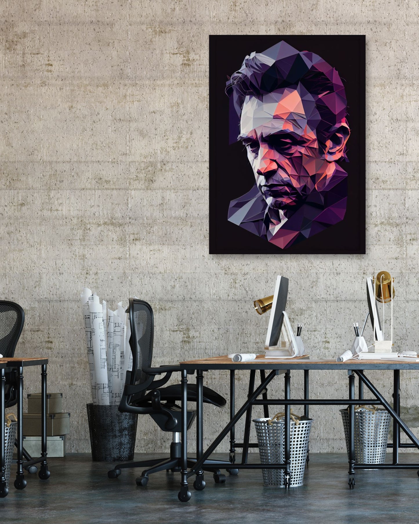 Johnny Cash Pop Art Low Poly - @WpapArtist