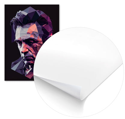 Johnny Cash Pop Art Low Poly - @WpapArtist