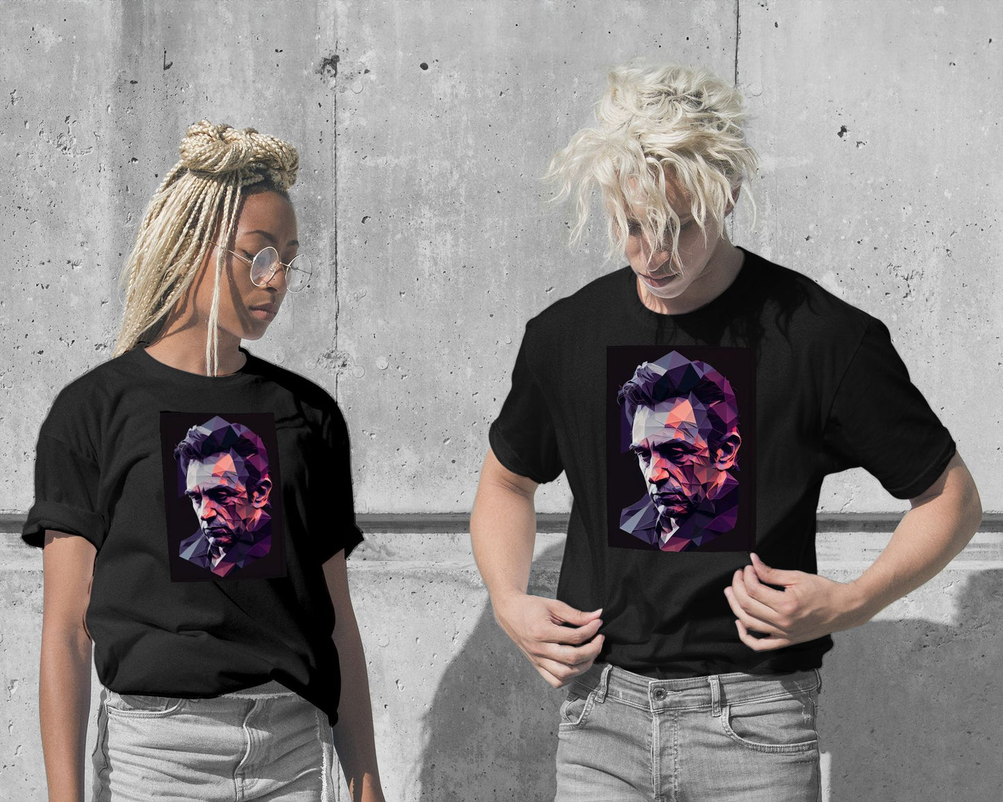 Johnny Cash Pop Art Low Poly - @WpapArtist