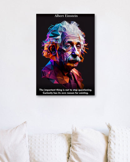 Albert Einstein Low Poly - @WpapArtist