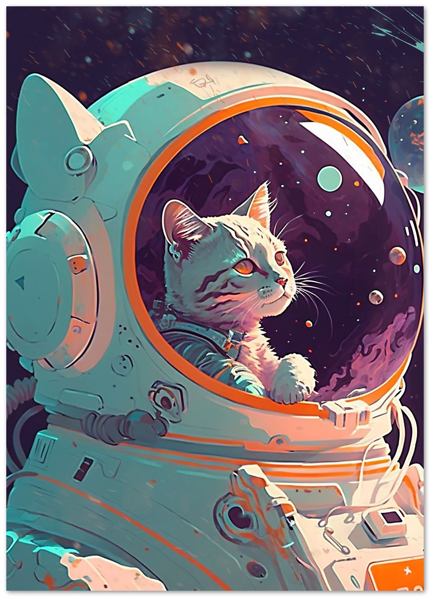 Cute cute astronaut cat - @widart