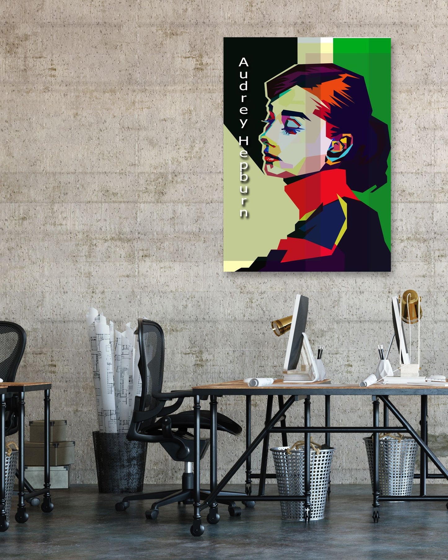 Beautiful Audrey Hepburn Pop Art WPAP - @Artkreator