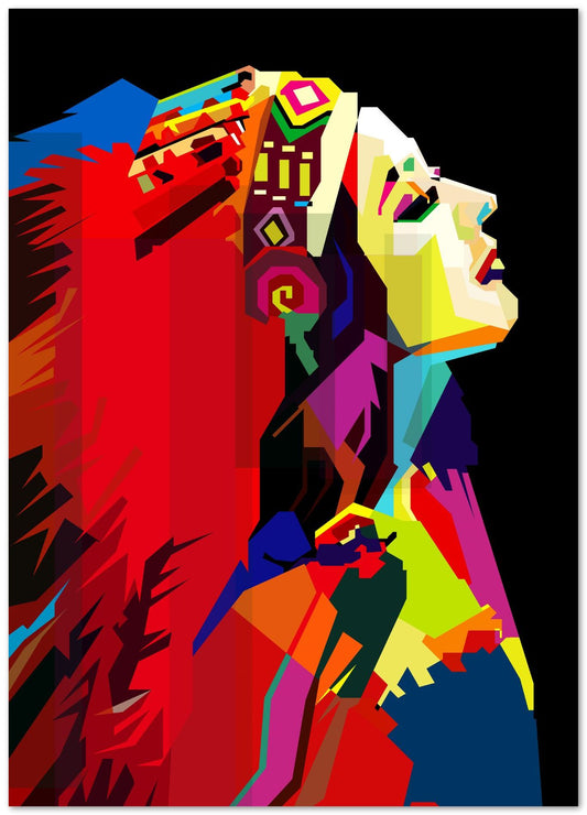 Apache Woman Pop Art WPAP - @Artkreator