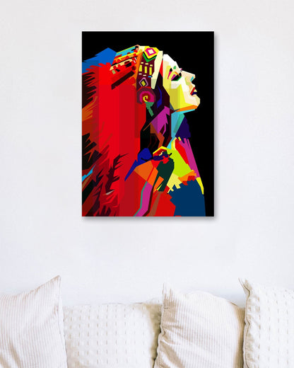 Apache Woman Pop Art WPAP - @Artkreator