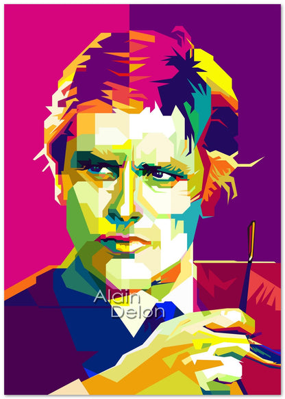 Alain Delon Hollywood Actor Pop Art WPAP - @Artkreator