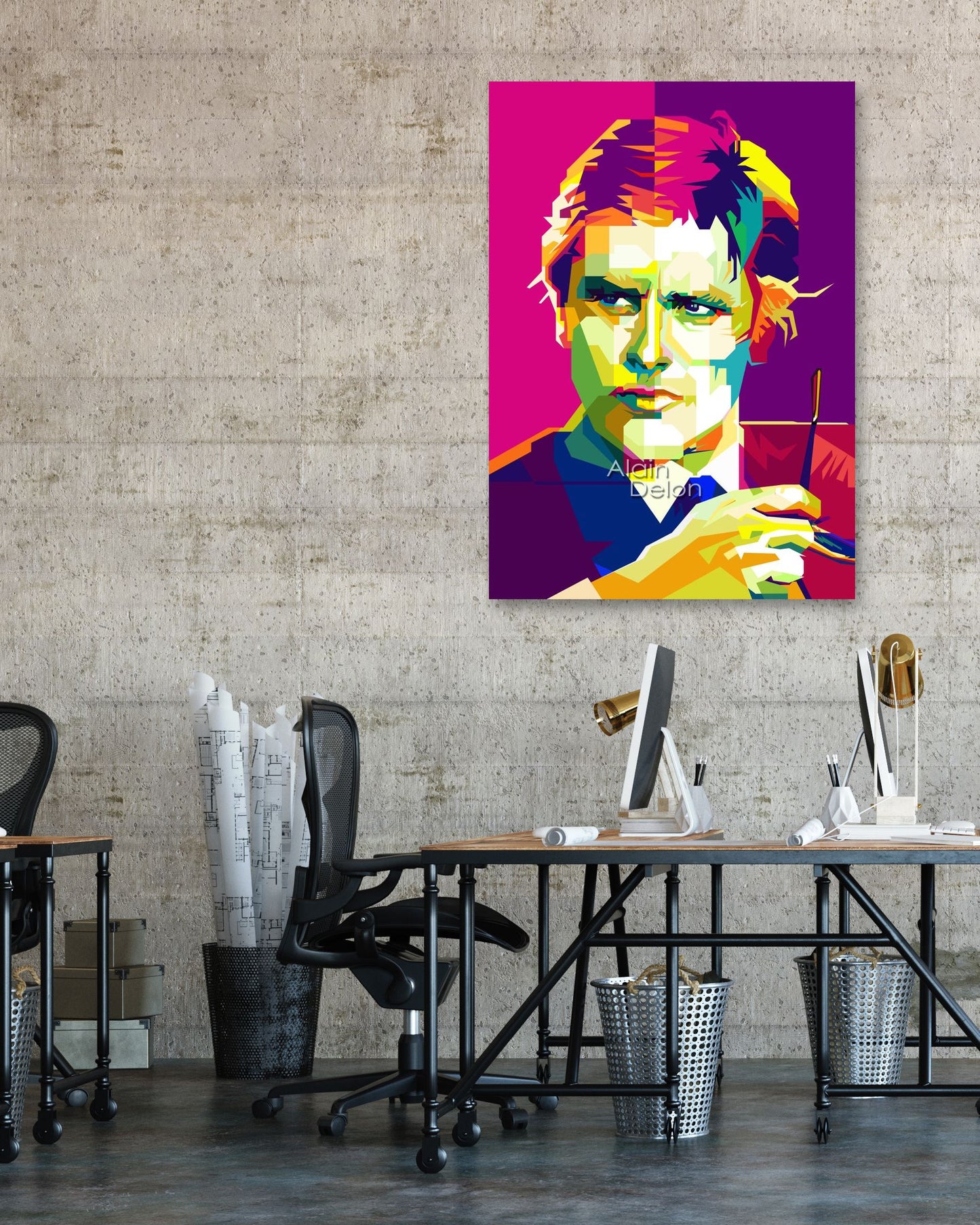 Alain Delon Hollywood Actor Pop Art WPAP - @Artkreator