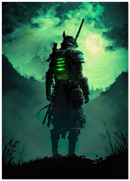 Samurai warrior with green blood conquers mercilessly - @Onexstudio