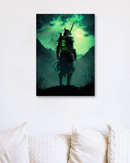 Samurai warrior with green blood conquers mercilessly - @Onexstudio