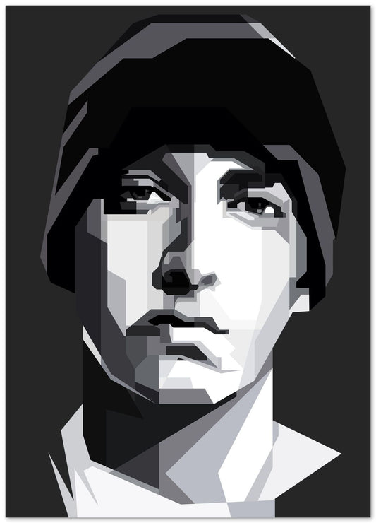 Eminem Blackwhite Portrait - @Artkreator