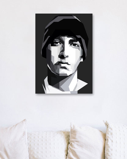 Eminem Blackwhite Portrait - @Artkreator