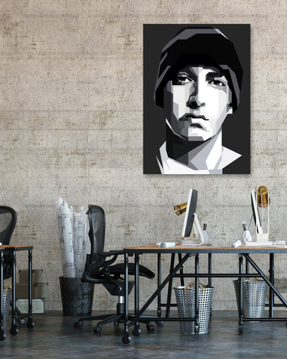 Eminem Blackwhite Portrait - @Artkreator