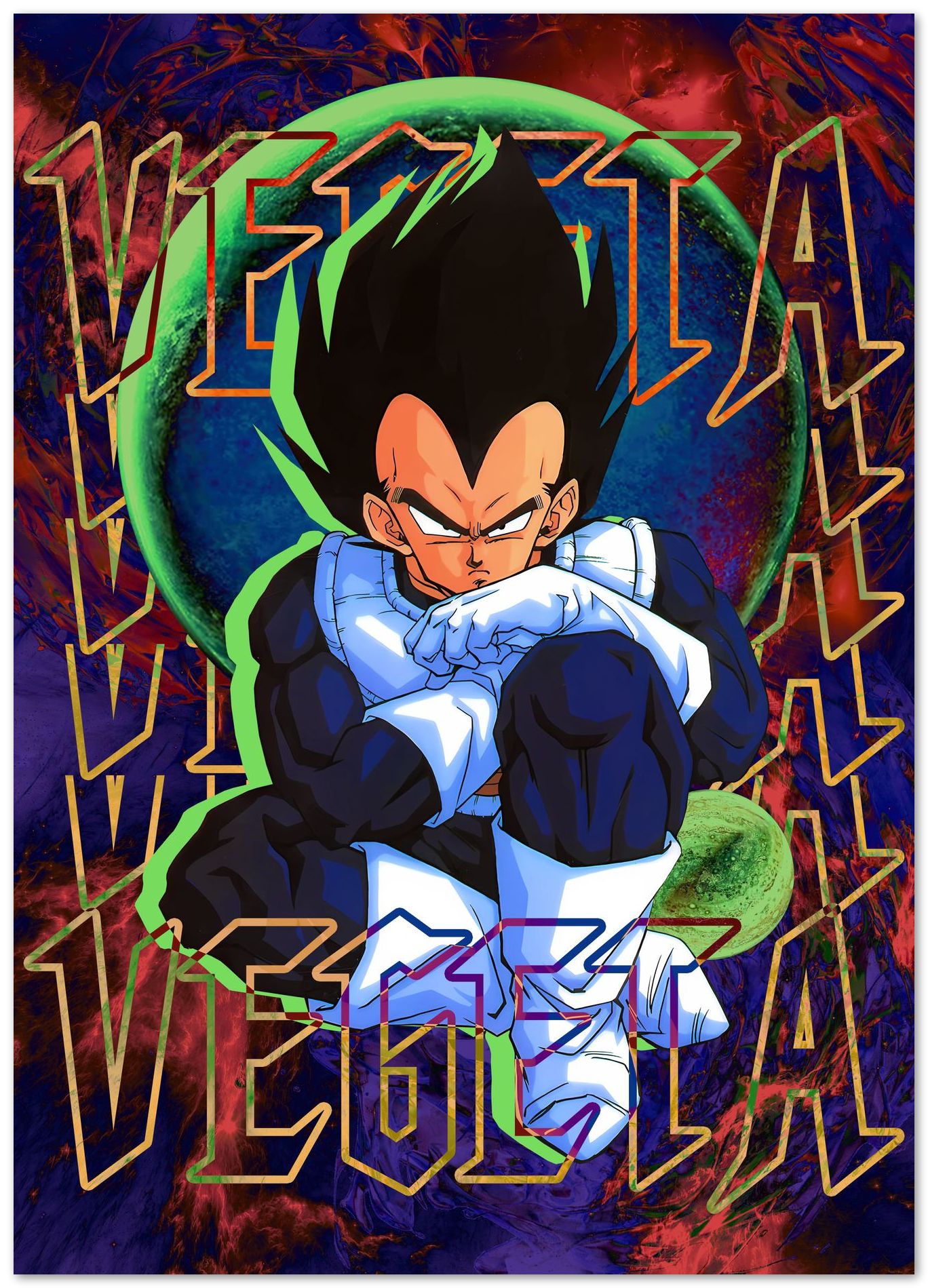 DBZ Vegeta sitting Classic - @SyanArt