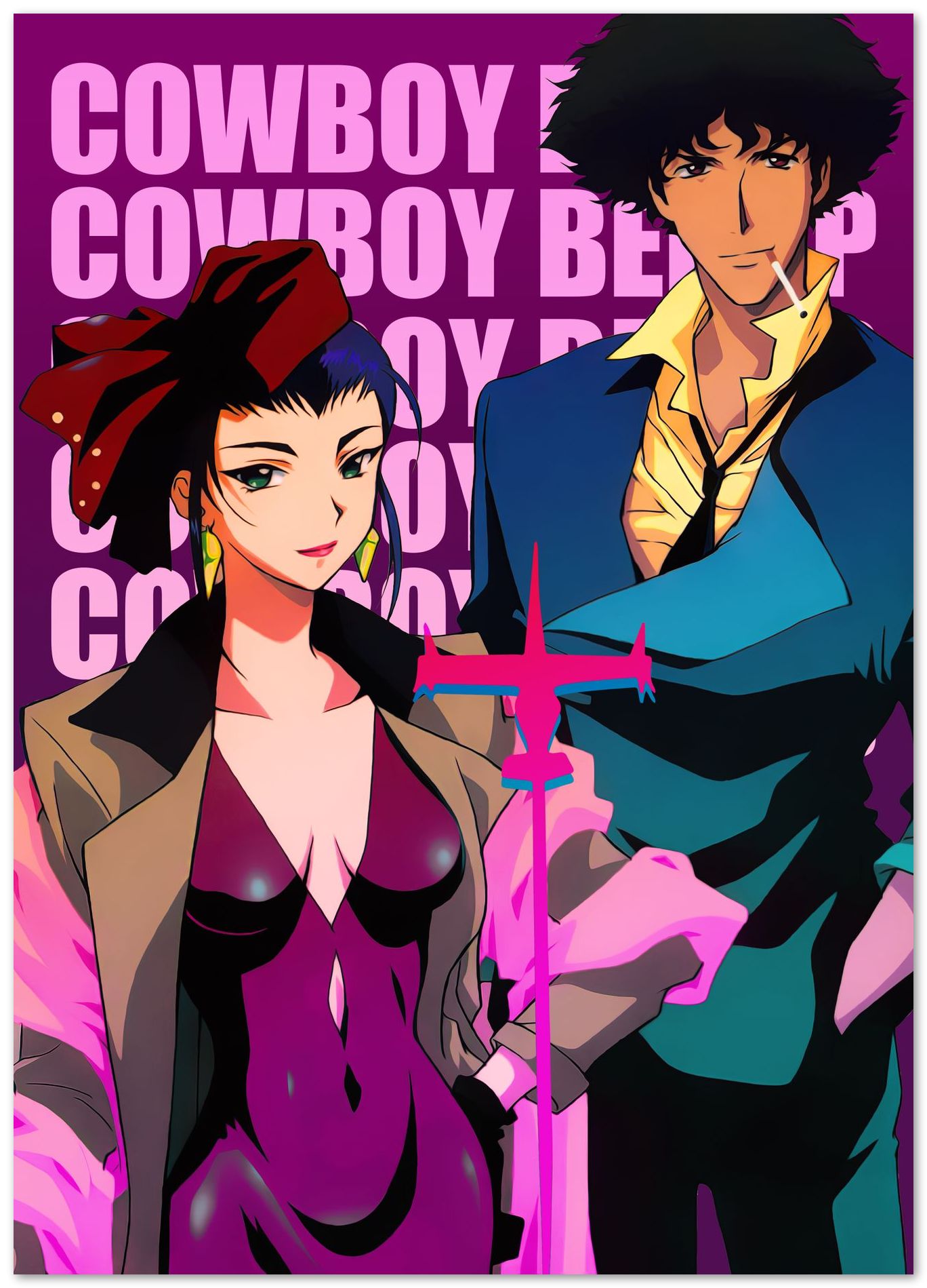 Cowboy Bebop faye and spike neon - @SyanArt