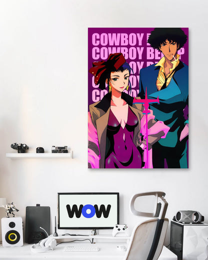 Cowboy Bebop faye and spike neon - @SyanArt