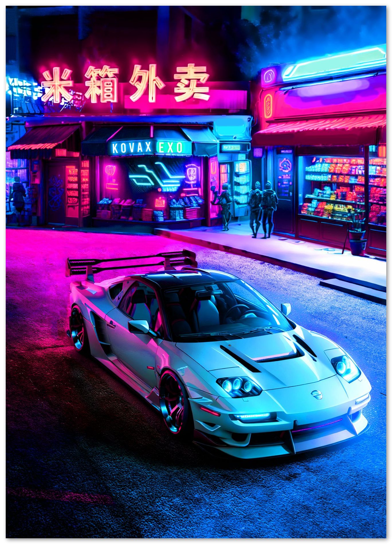 Neon Cyberpunk Tokio Super Car Night - @SyanArt