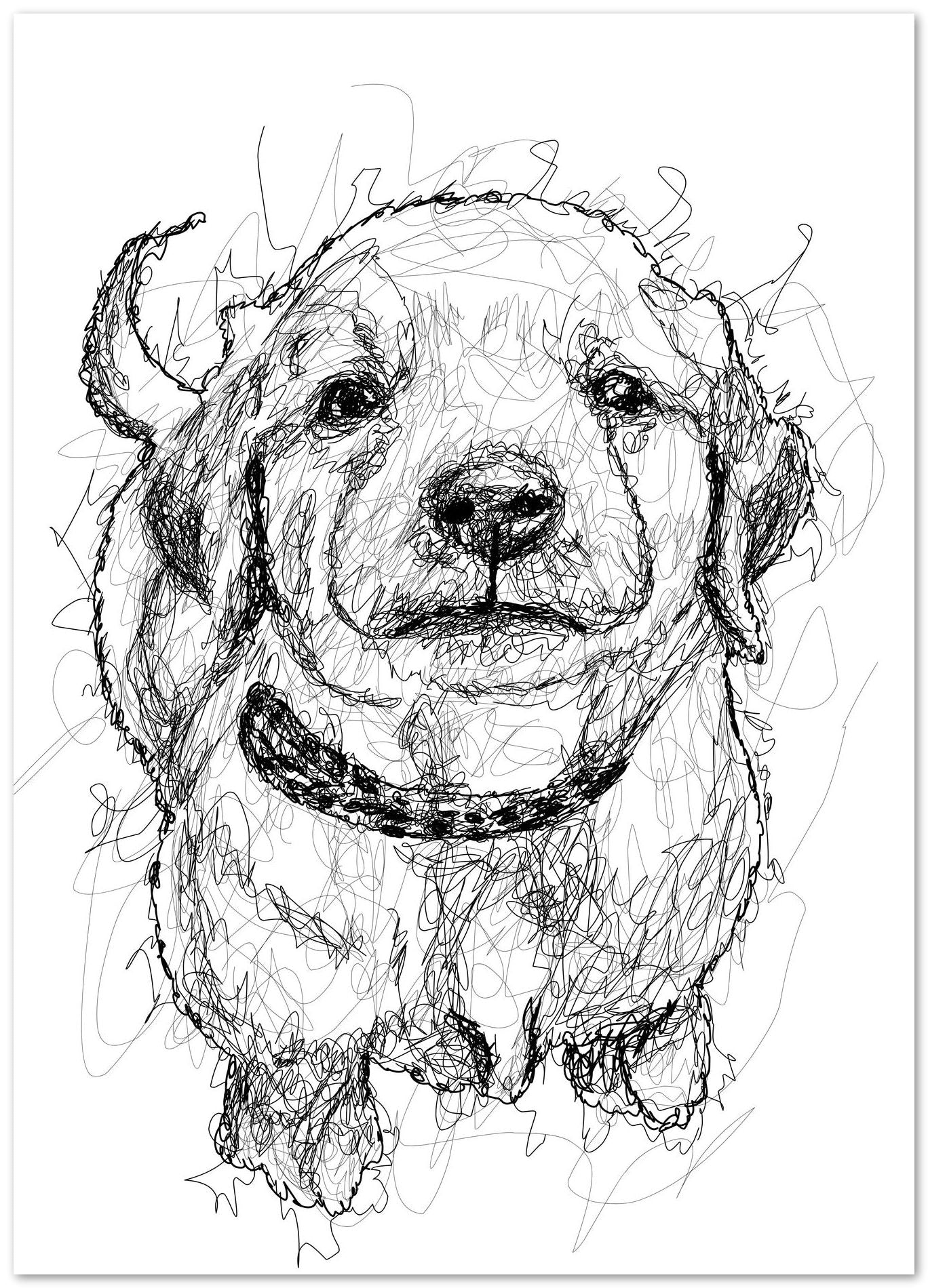 Scribble art of a cute dog - @Najib